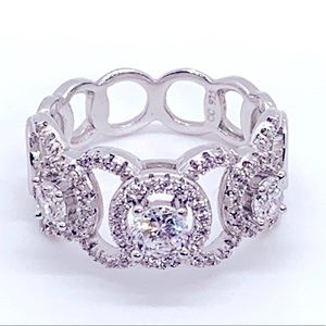 Sterling silver simulated diamond ring Size 7.5